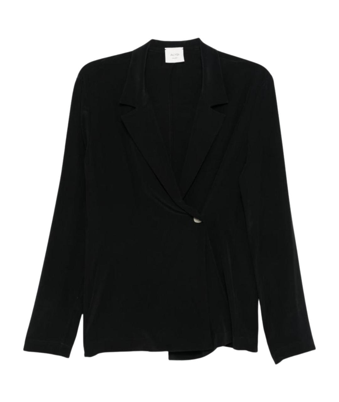 ALYSI Черный шелковый жакет/пиджак, фото 1