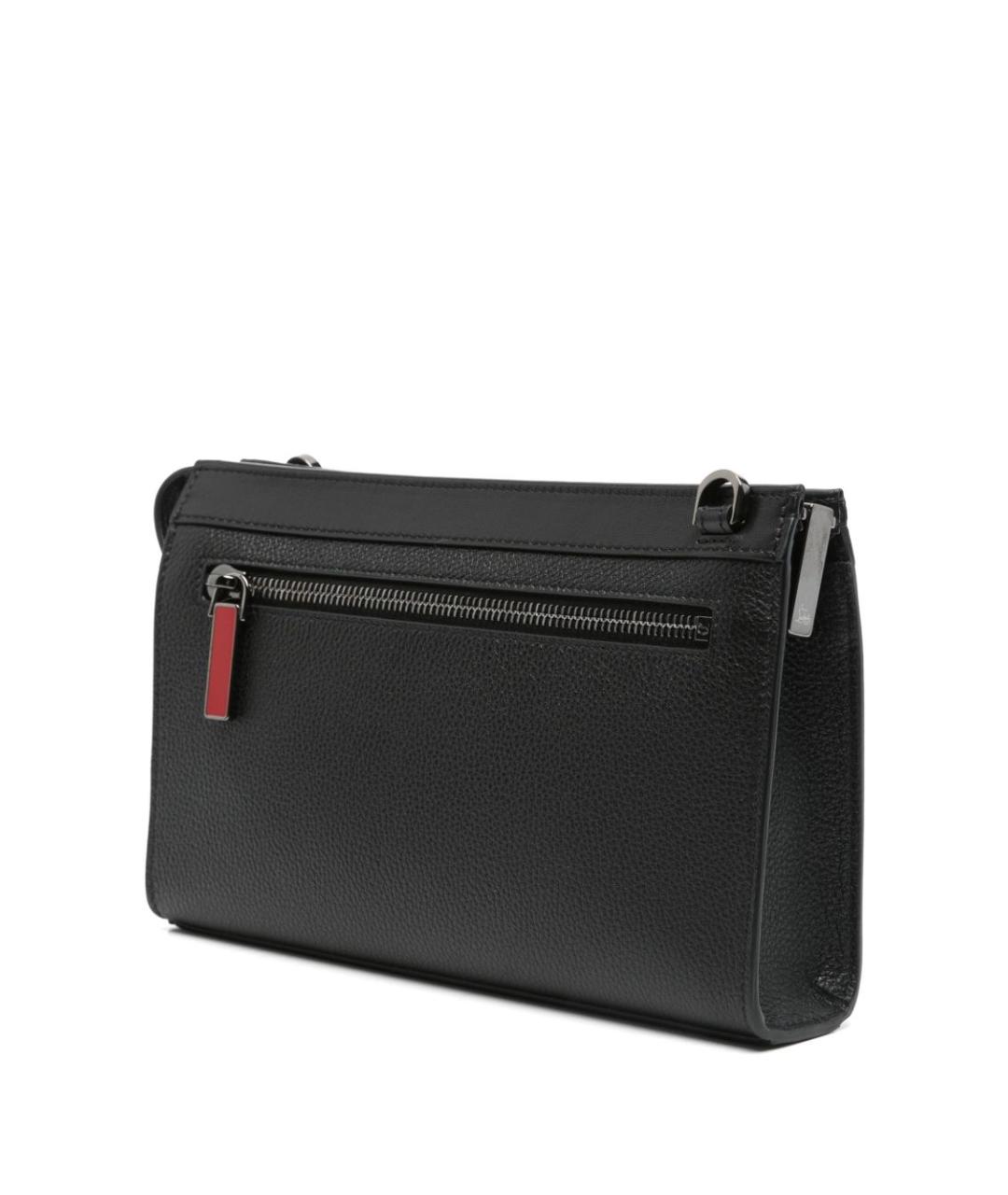 CHRISTIAN LOUBOUTIN Черная кожаная сумка на плечо, фото 4