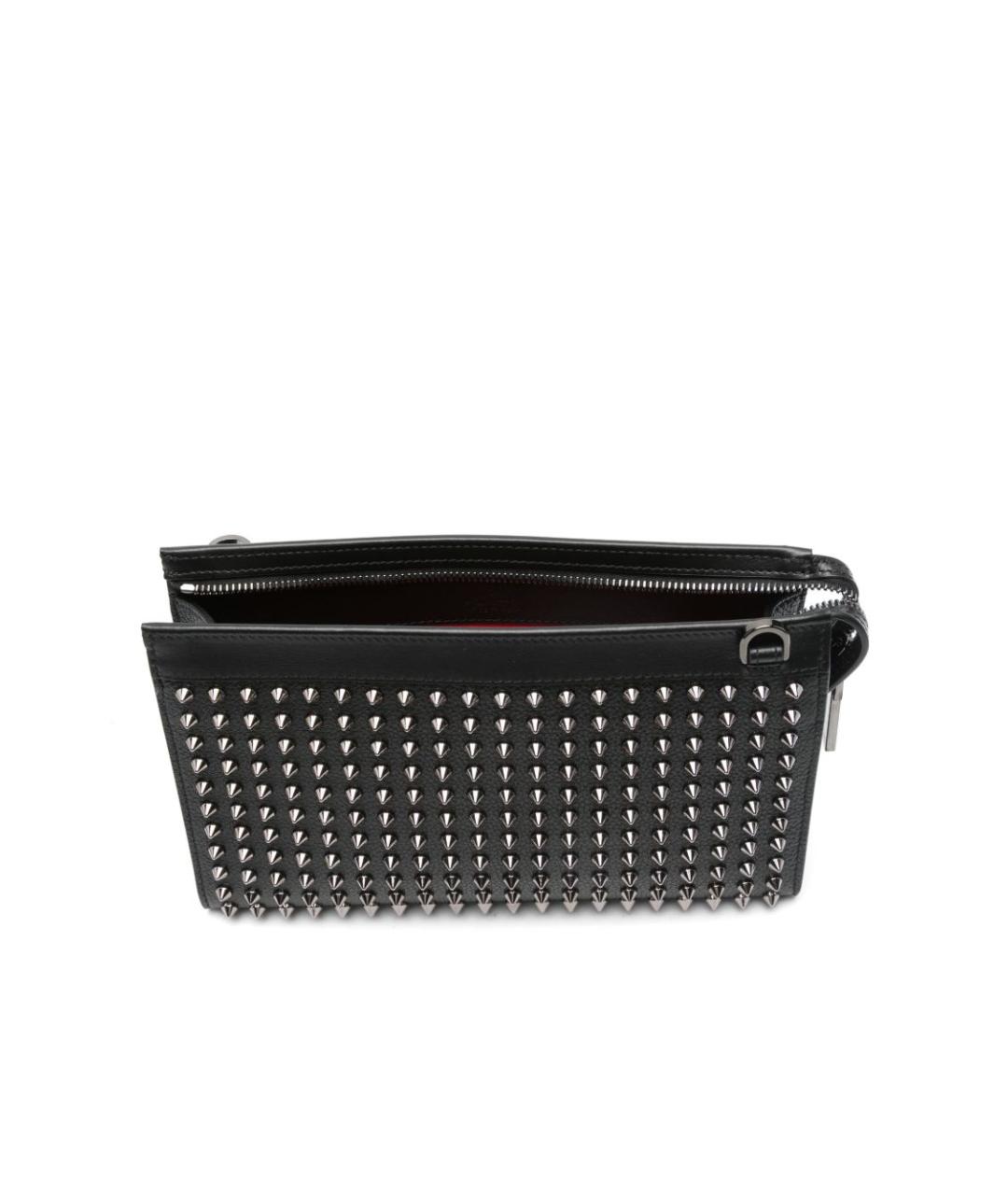 CHRISTIAN LOUBOUTIN Черная кожаная сумка на плечо, фото 3