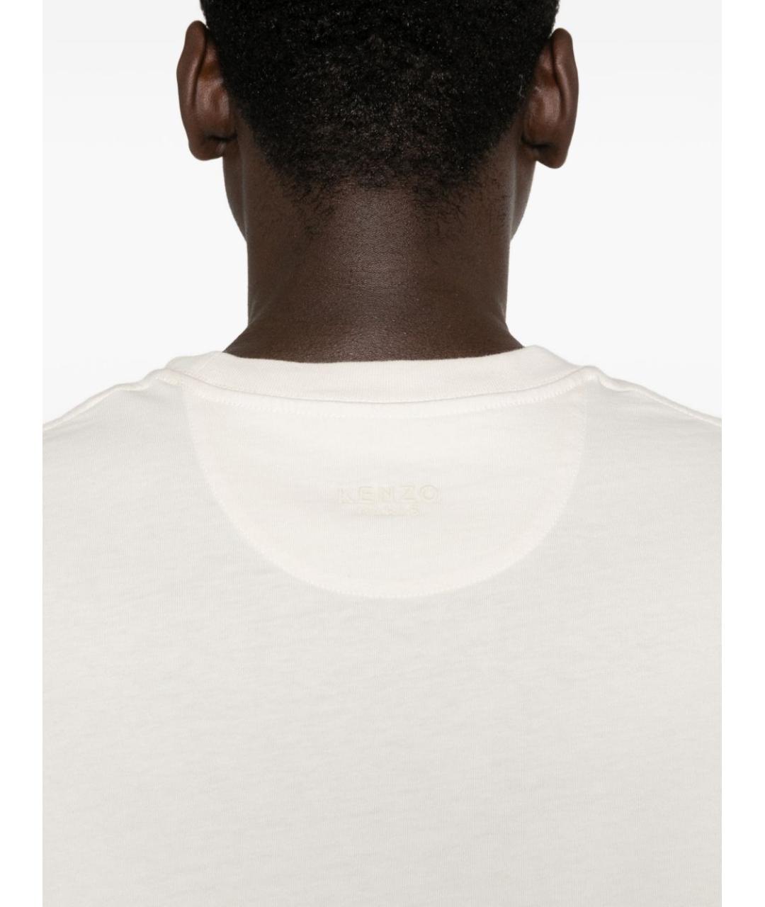 KENZO Бежевая хлопковая футболка, фото 3
