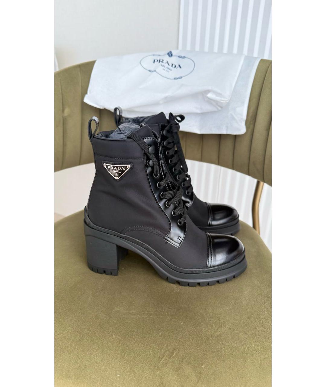 PRADA Черные кожаные ботильоны, фото 2