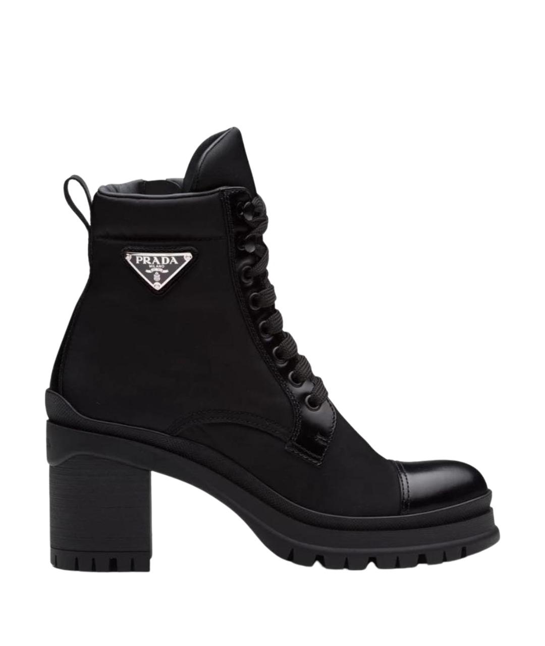 PRADA Черные кожаные ботильоны, фото 1