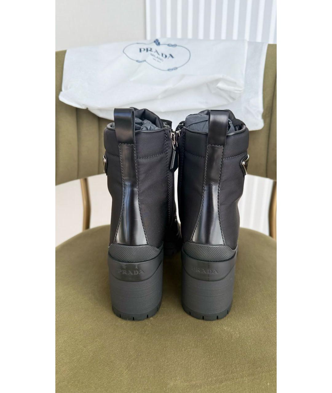 PRADA Черные кожаные ботильоны, фото 4