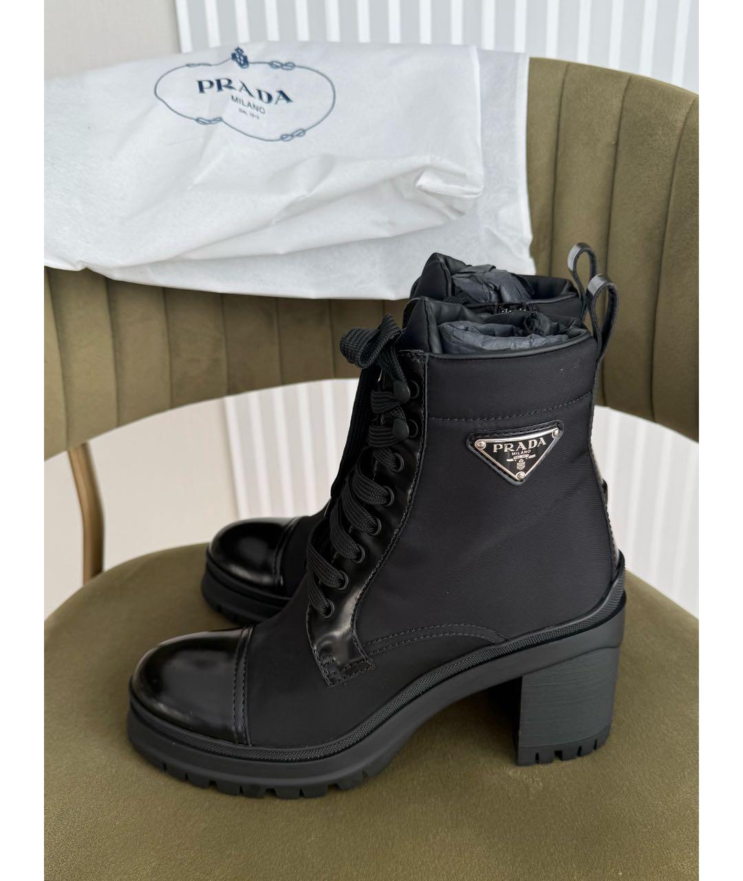 PRADA Черные кожаные ботильоны, фото 3