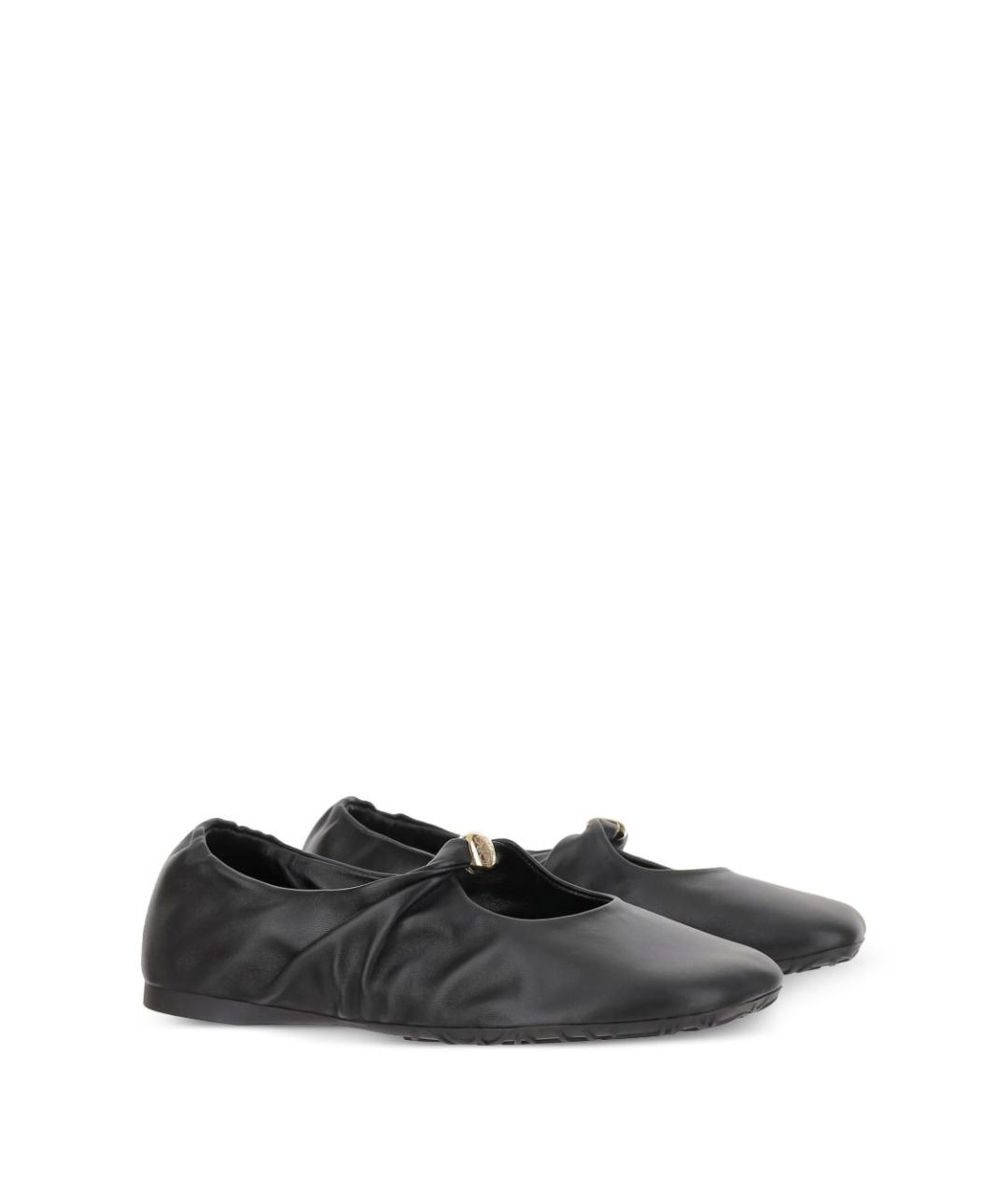LOEWE Черные кожаные балетки, фото 4