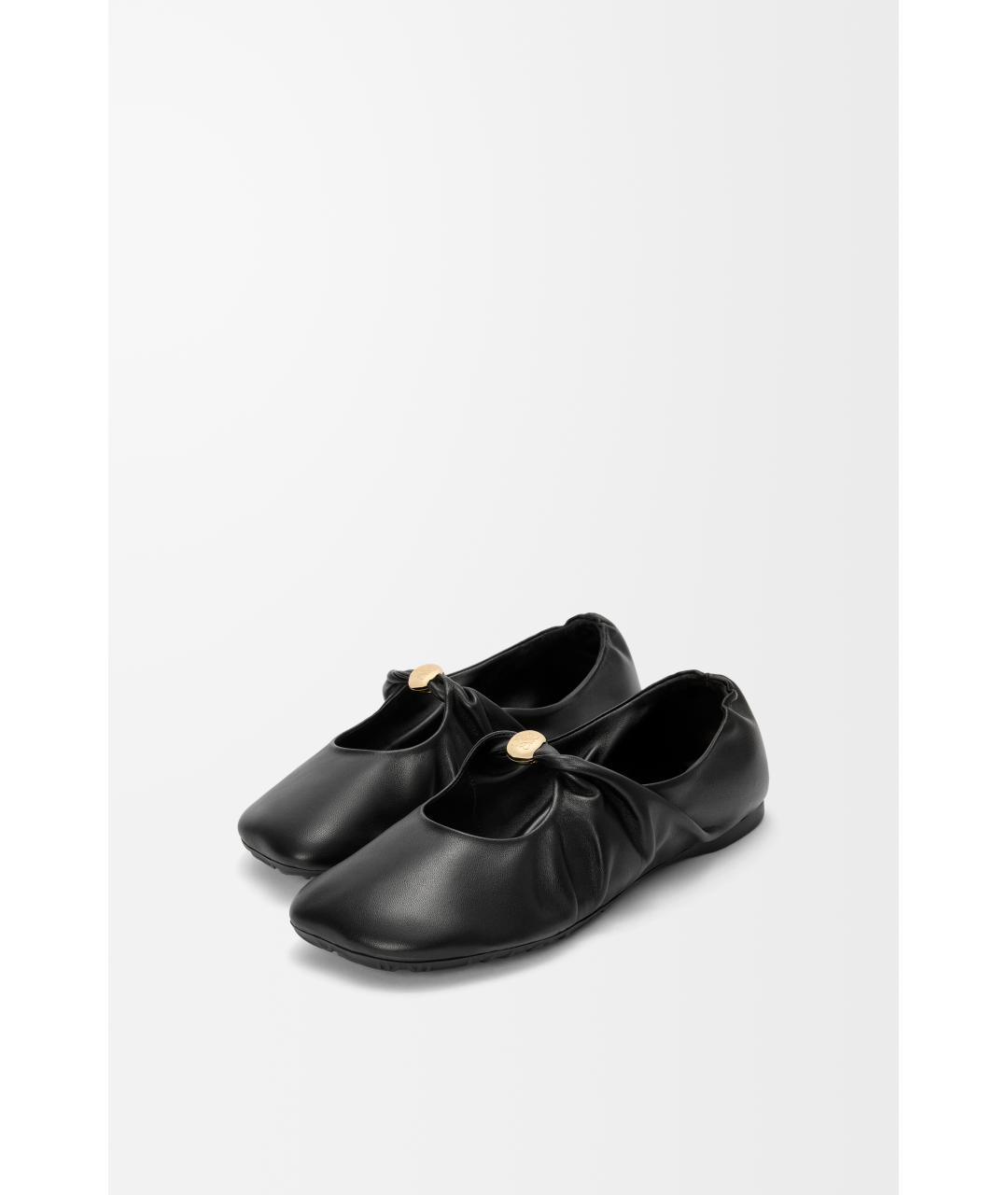 LOEWE Черные кожаные балетки, фото 7