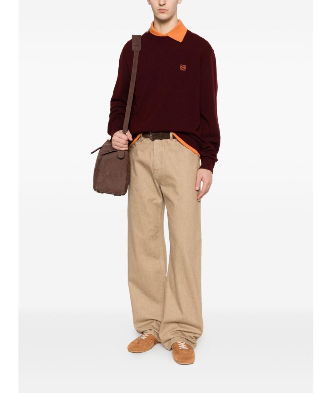 LOEWE Бордовый шерстяной джемпер / свитер, фото 3