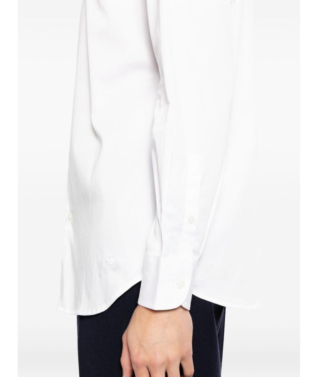 EMPORIO ARMANI Белая хлопковая классическая рубашка, фото 2