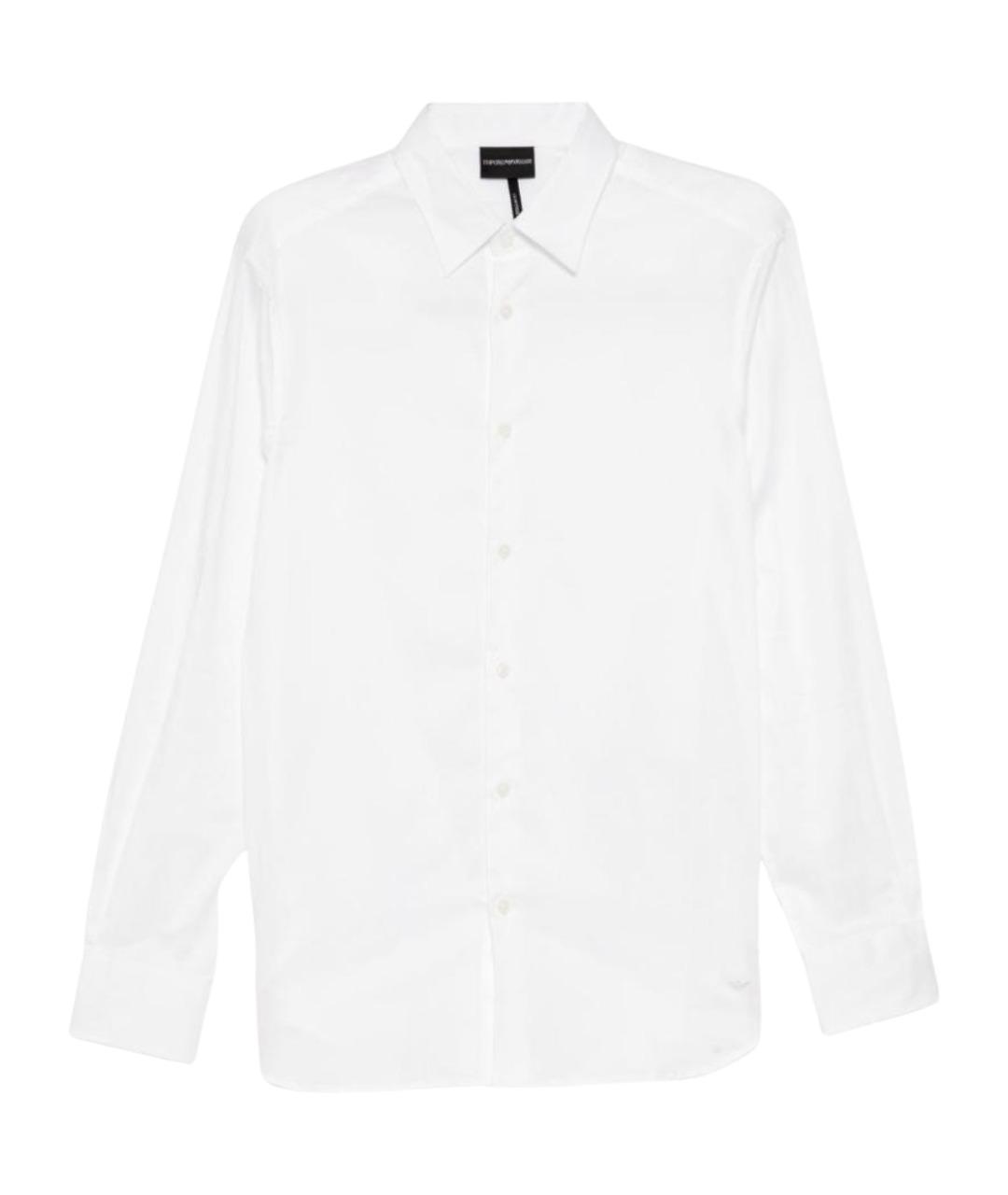 EMPORIO ARMANI Белая хлопковая классическая рубашка, фото 1