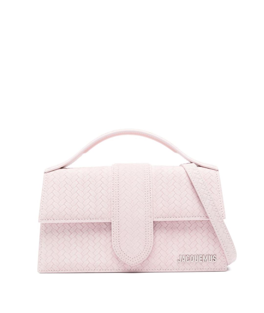 JACQUEMUS Розовая кожаная сумка с короткими ручками, фото 1