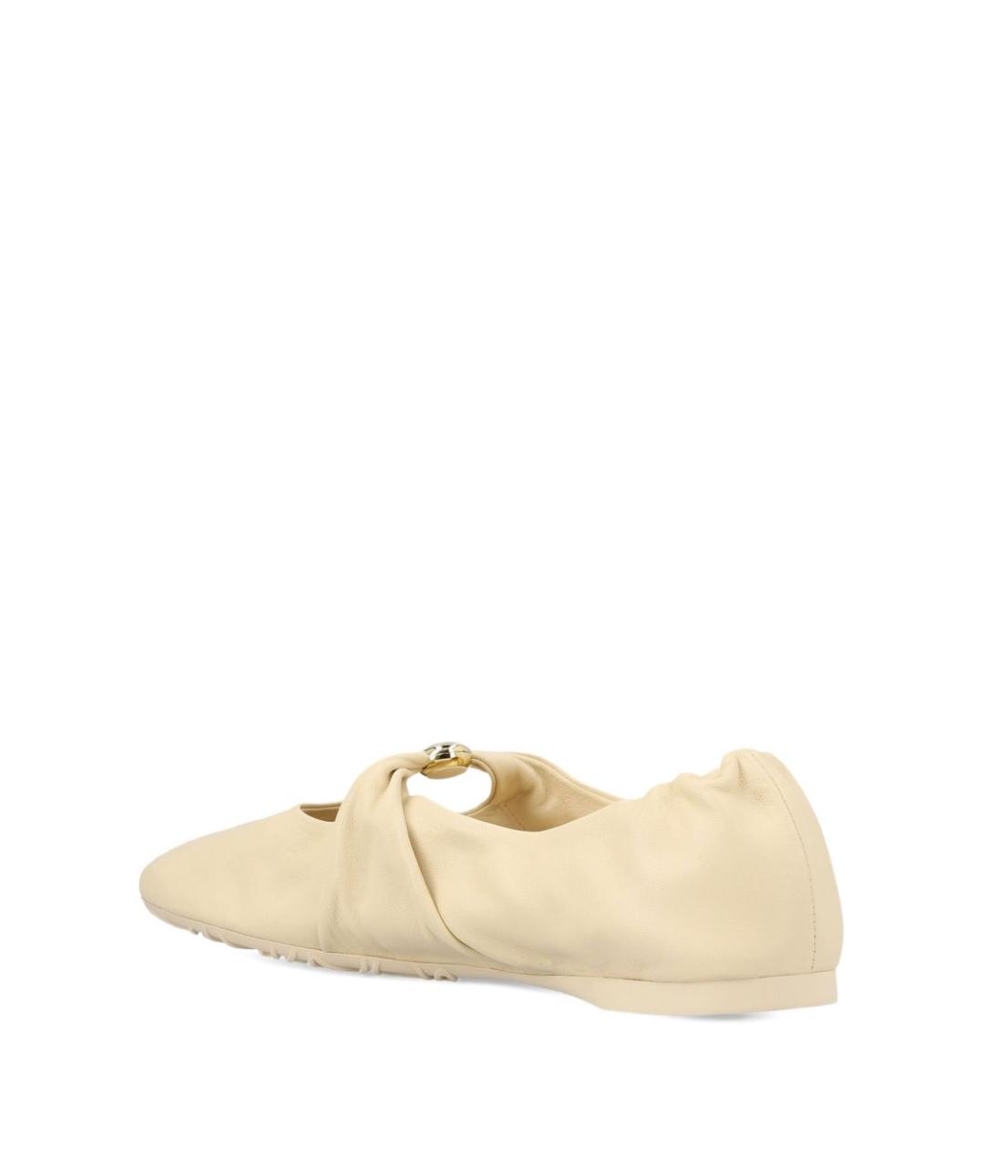 LOEWE Бежевые кожаные балетки, фото 2