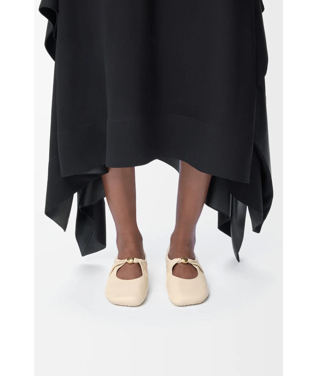 LOEWE Бежевые кожаные балетки, фото 5