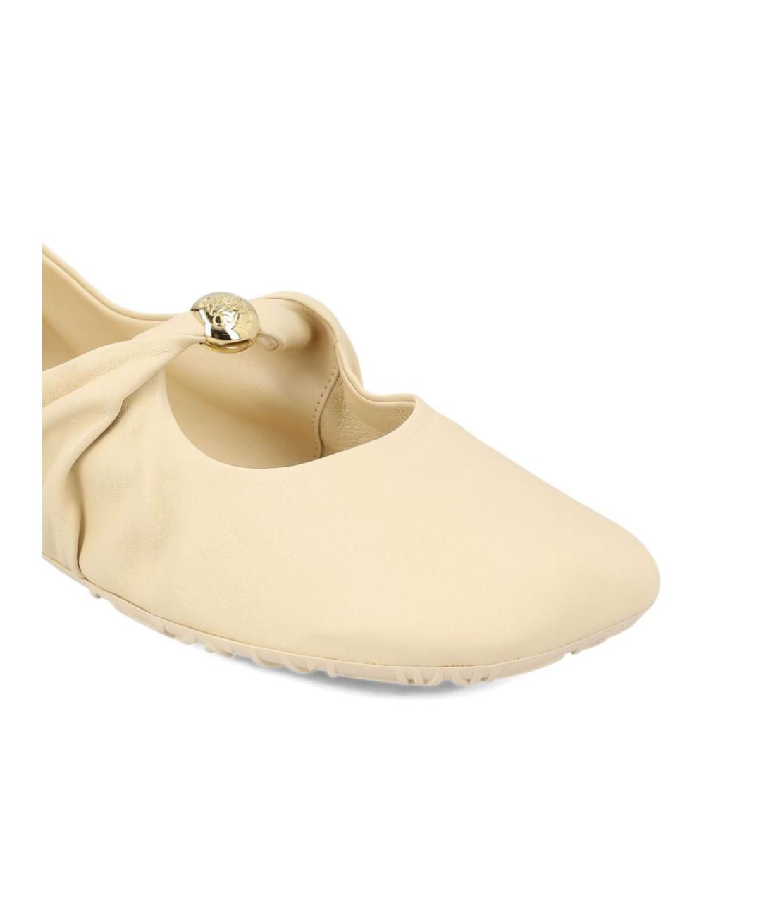 LOEWE Бежевые кожаные балетки, фото 3