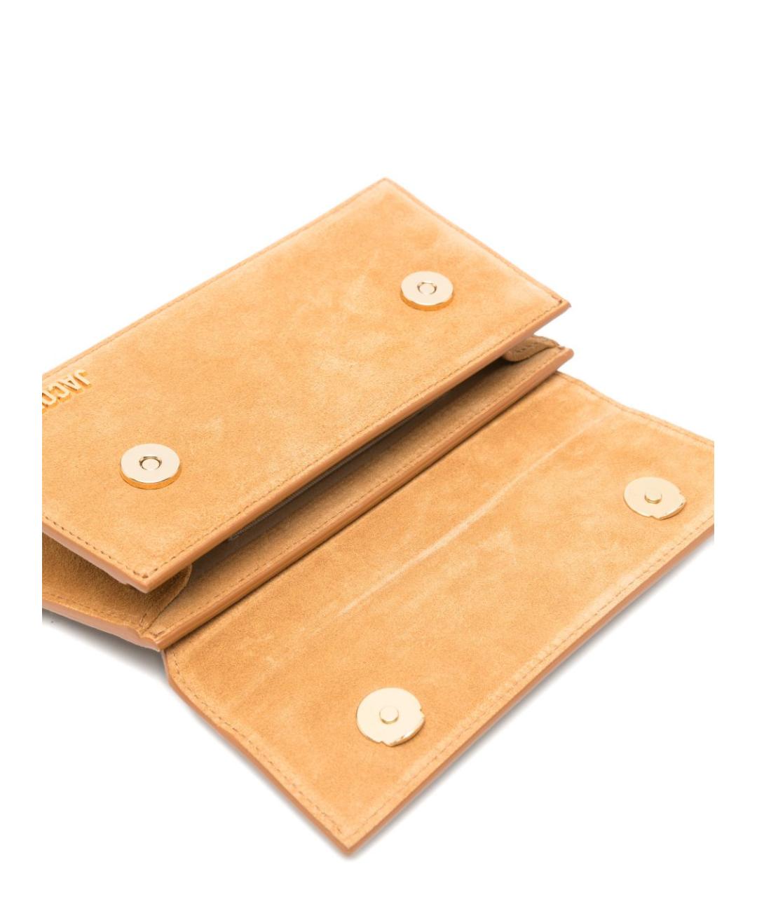 JACQUEMUS Бежевая замшевая сумка с короткими ручками, фото 3