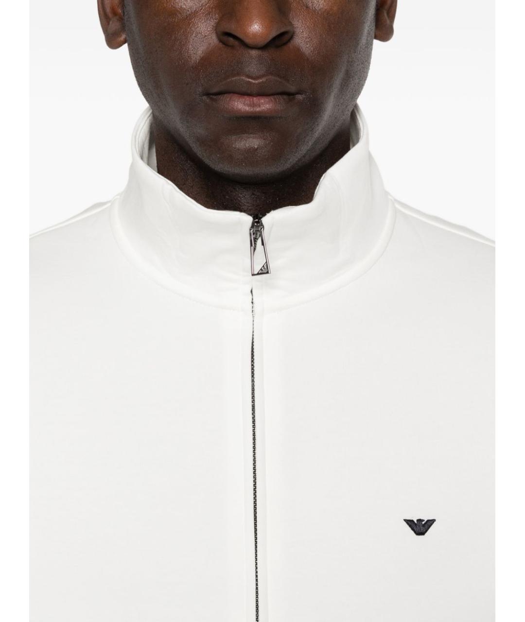 EMPORIO ARMANI Белый хлопковый кардиган, фото 2