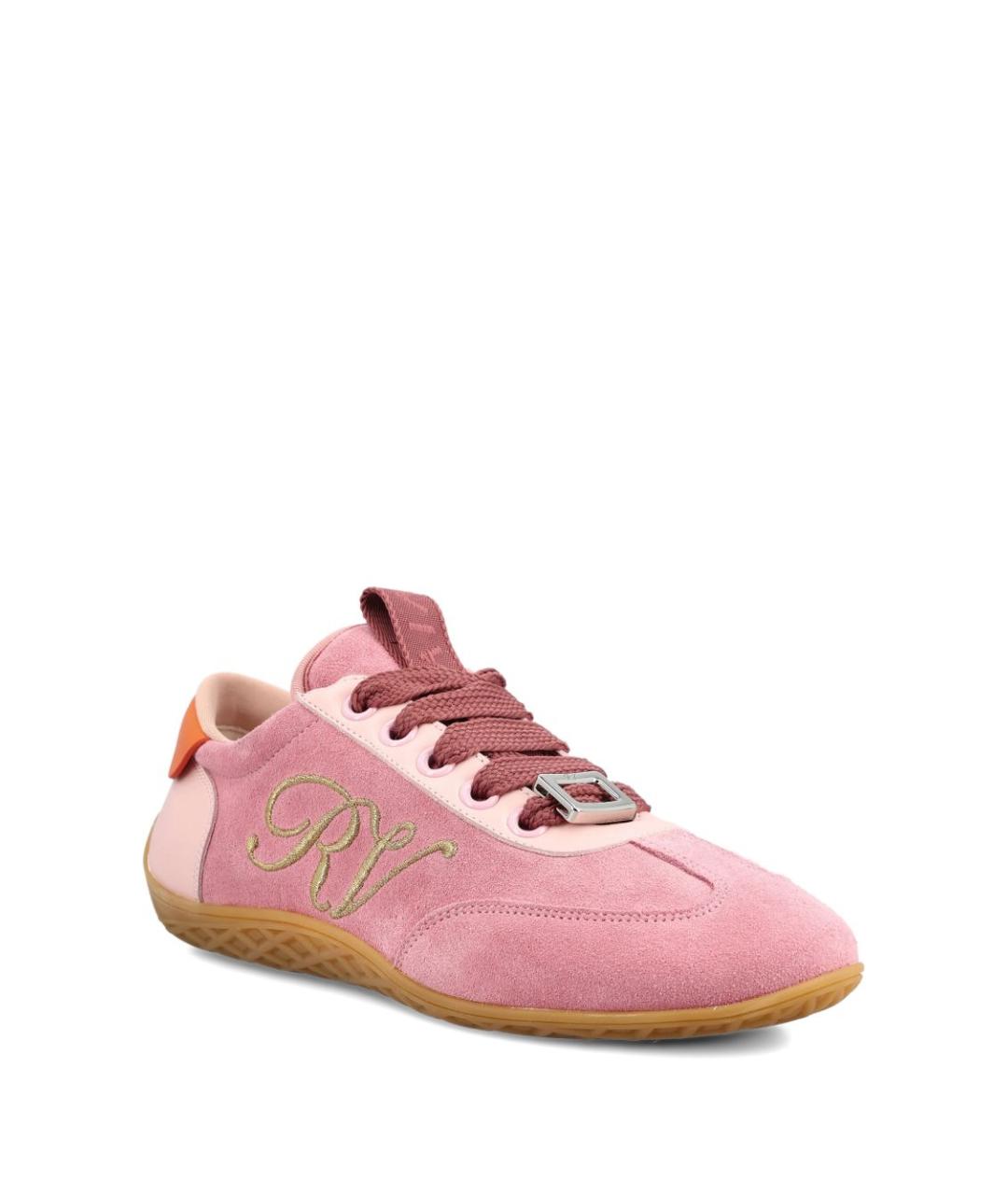 ROGER VIVIER Розовые замшевые кроссовки, фото 2
