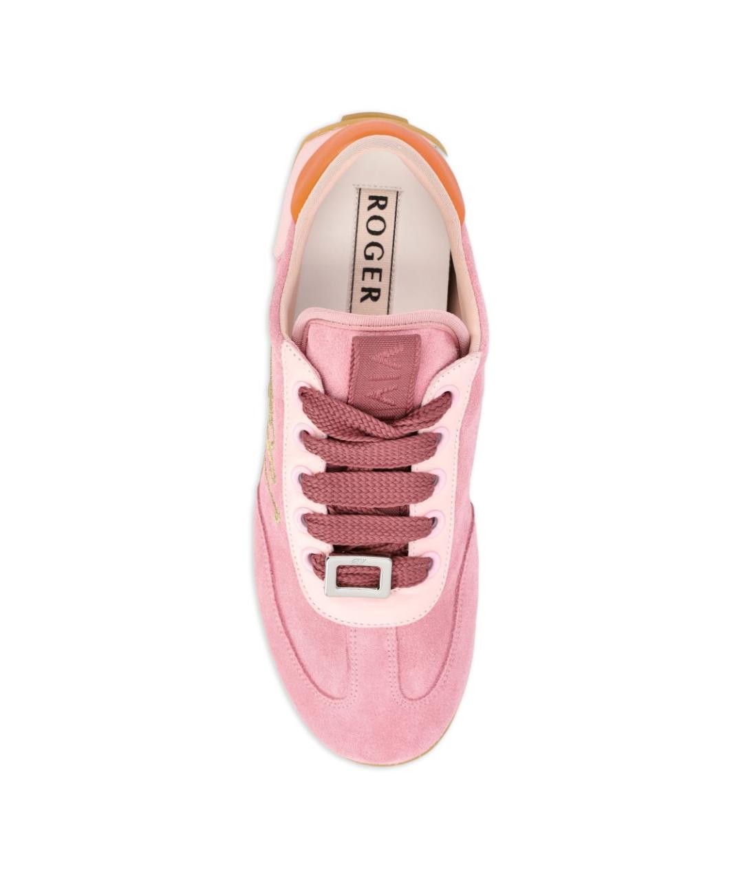 ROGER VIVIER Розовые замшевые кроссовки, фото 4