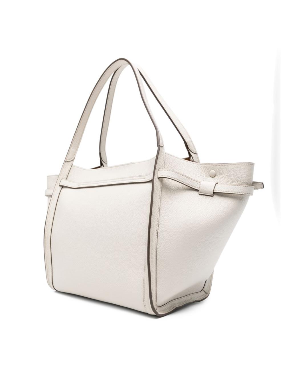 TOD'S Белая кожаная сумка тоут, фото 5
