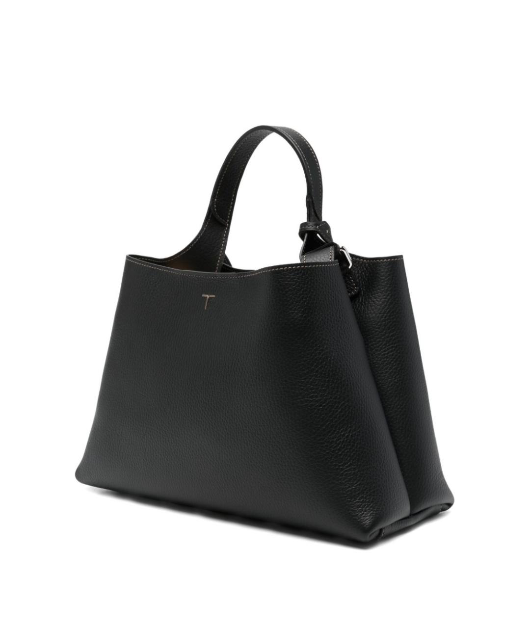 TOD'S Черная кожаная сумка тоут, фото 3