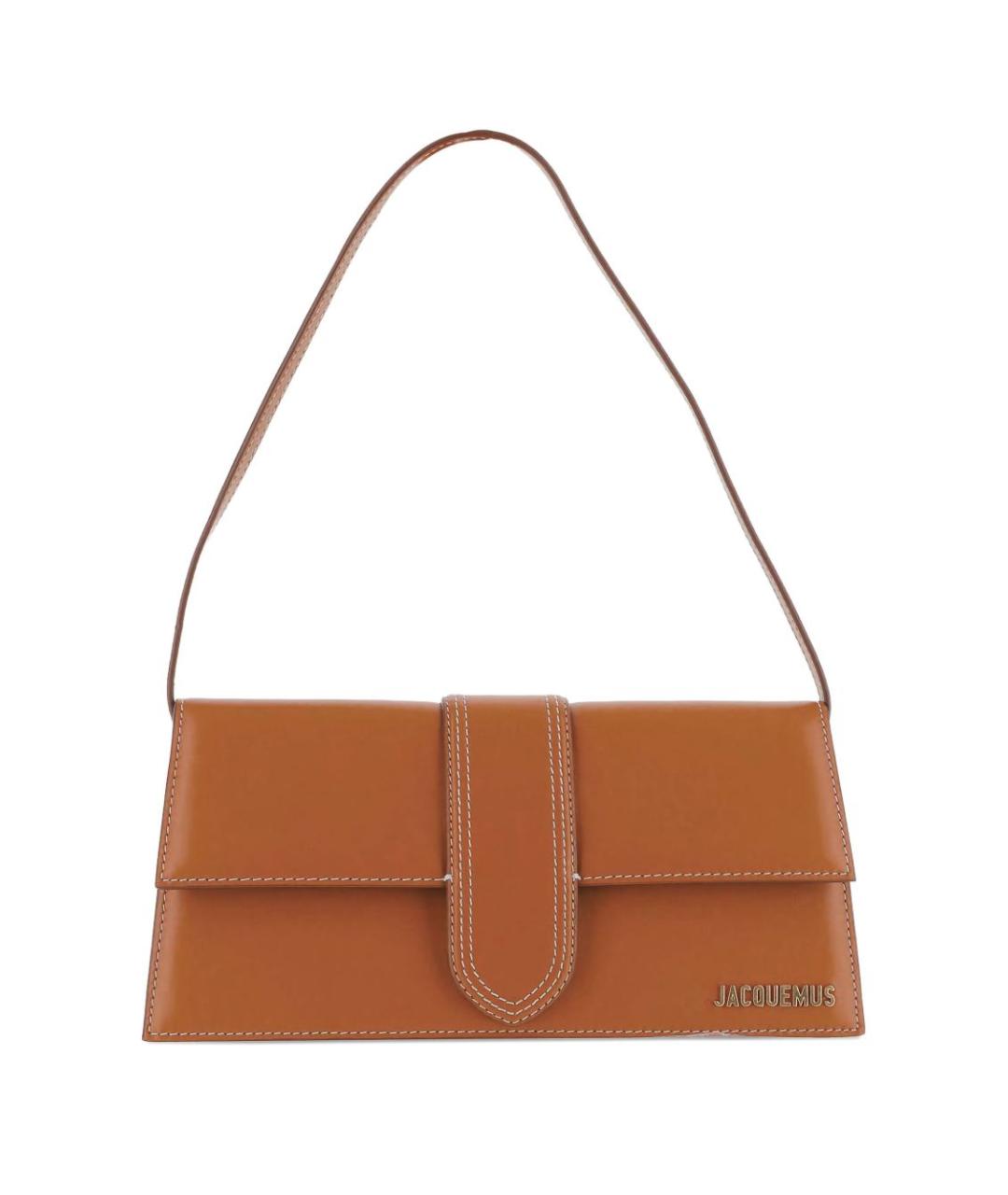 JACQUEMUS Коричневая кожаная сумка через плечо, фото 5