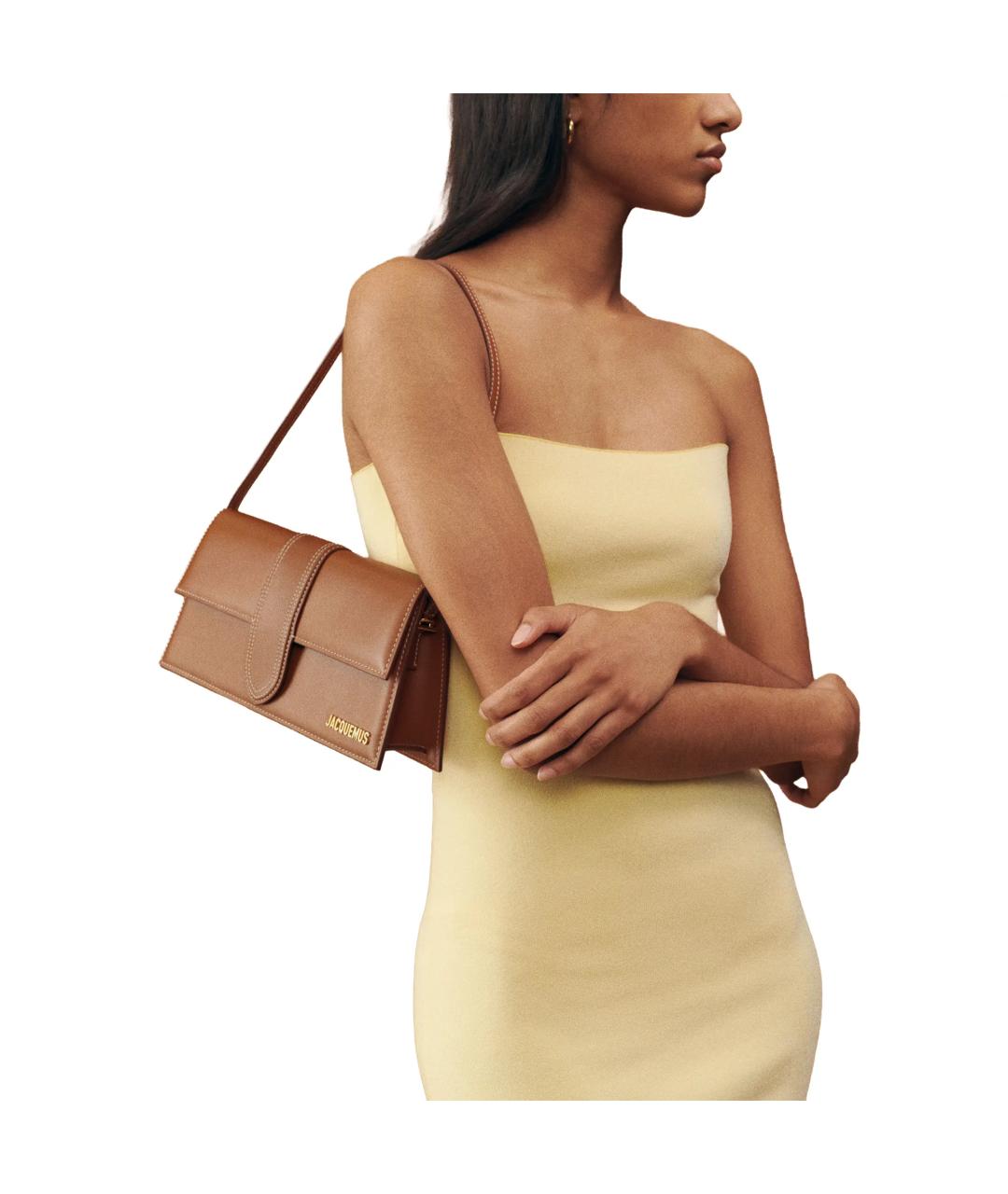 JACQUEMUS Коричневая кожаная сумка через плечо, фото 6