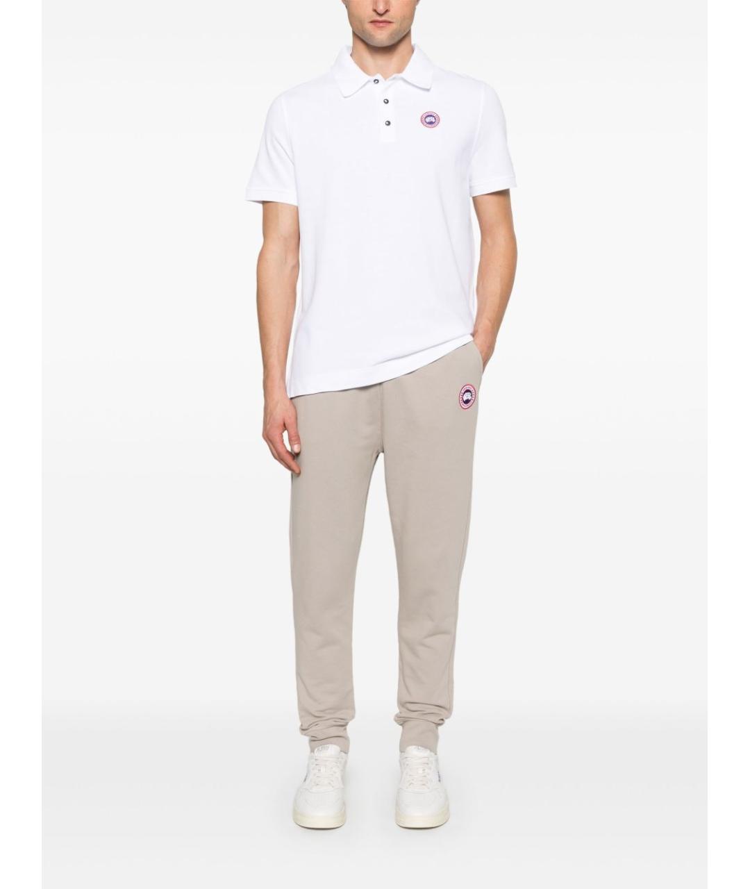 CANADA GOOSE Белое хлопковое поло с коротким рукавом, фото 2