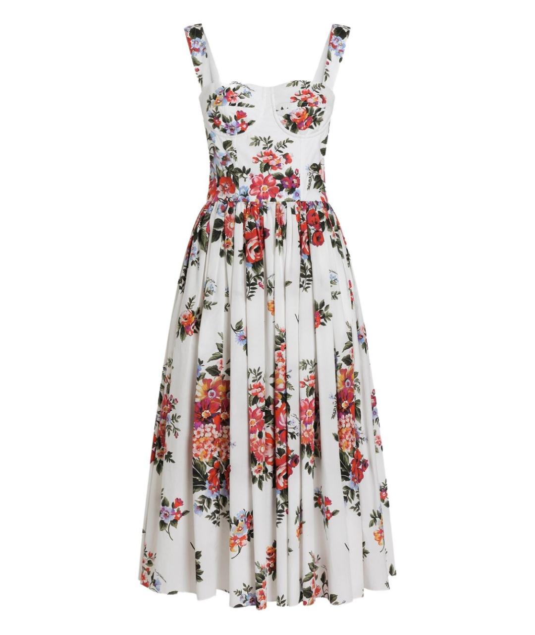 DOLCE&GABBANA Белое хлопковое повседневное платье, фото 1