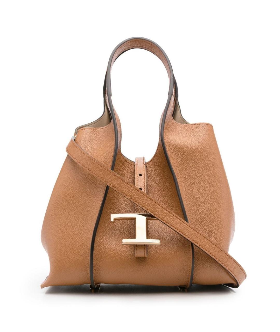 TOD'S Бежевая кожаная сумка тоут, фото 7