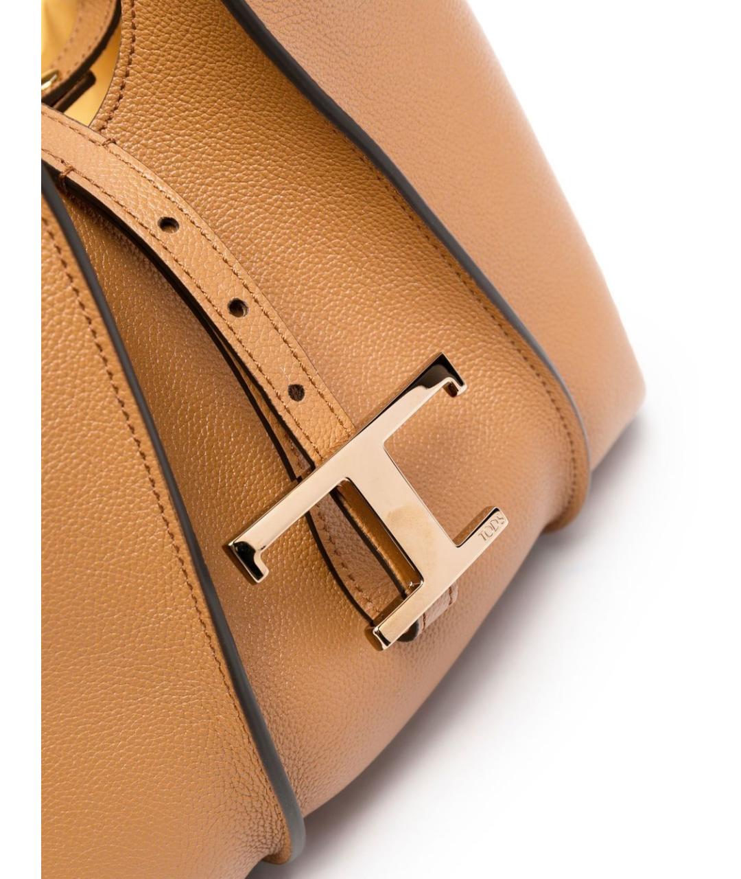TOD'S Бежевая кожаная сумка тоут, фото 4
