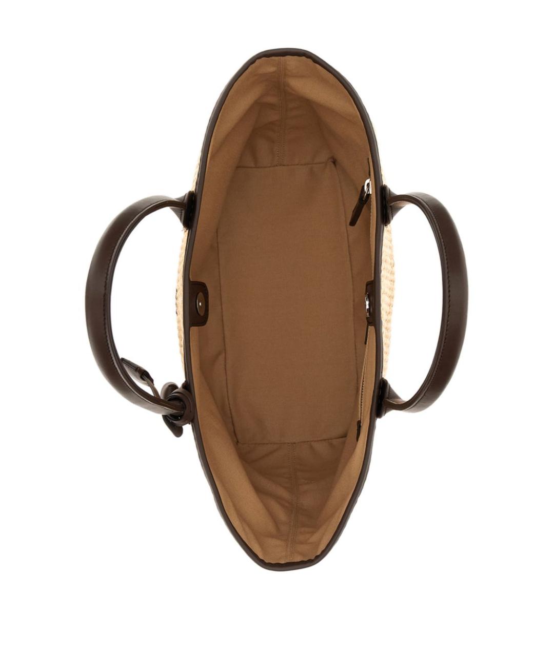 HOGAN Бежевая пелетеная сумка тоут, фото 2