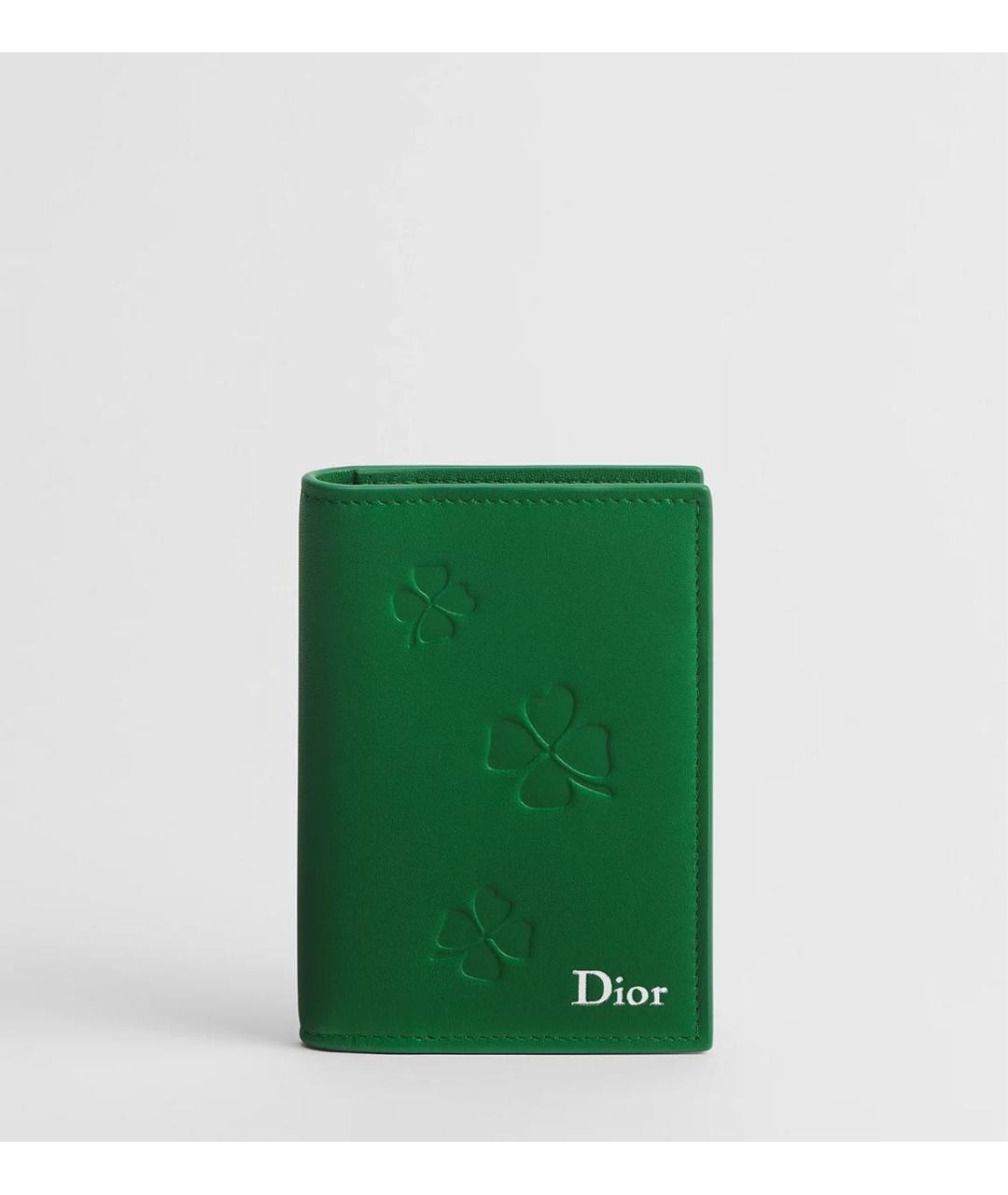 CHRISTIAN DIOR Зеленый кожаный кардхолдер, фото 5