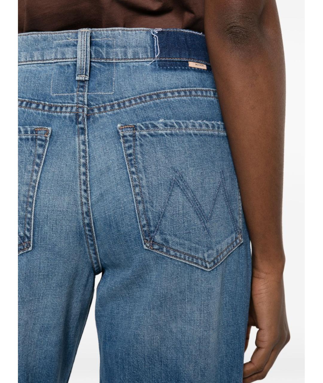 MOTHER Синие хлопковые прямые джинсы, фото 4