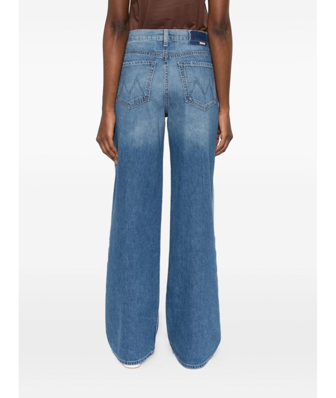 MOTHER Синие хлопковые прямые джинсы, фото 5