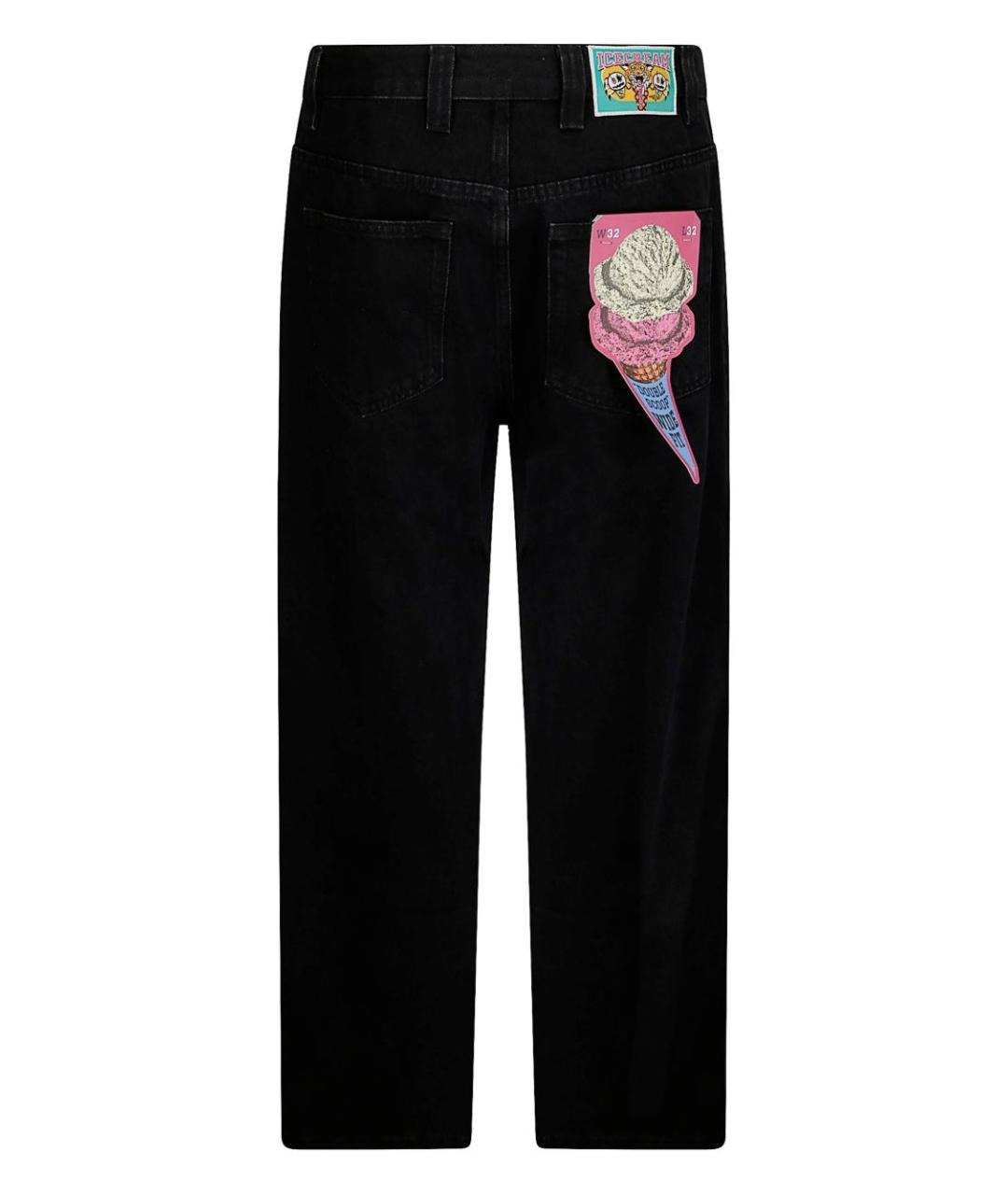 icecream Черные хлопковые прямые джинсы, фото 3