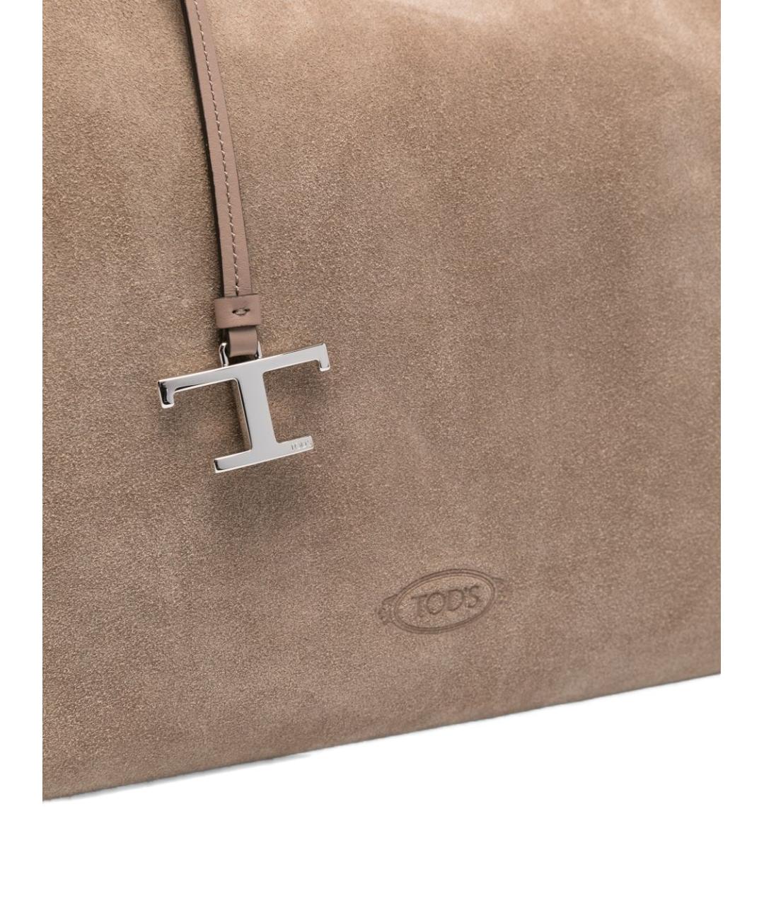 TOD'S Серая замшевая сумка тоут, фото 4