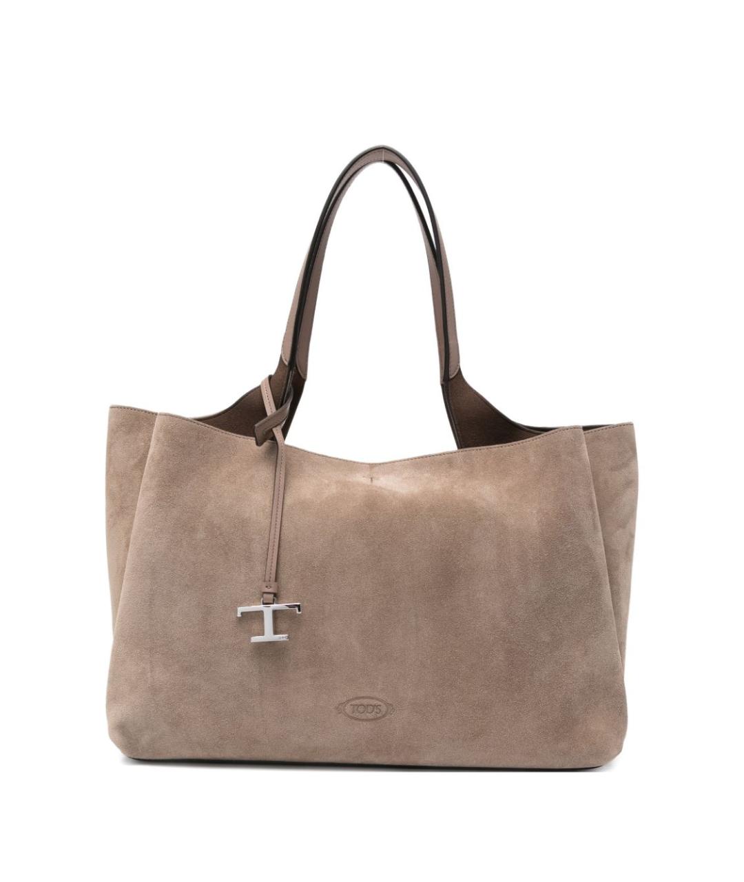 TOD'S Серая замшевая сумка тоут, фото 1