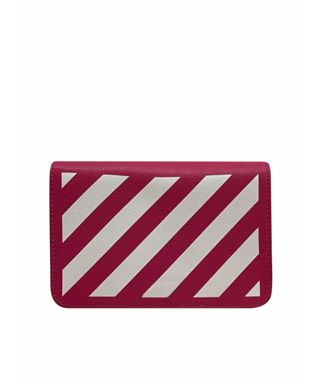 OFF-WHITE Фуксия кожаная сумка через плечо, фото 1