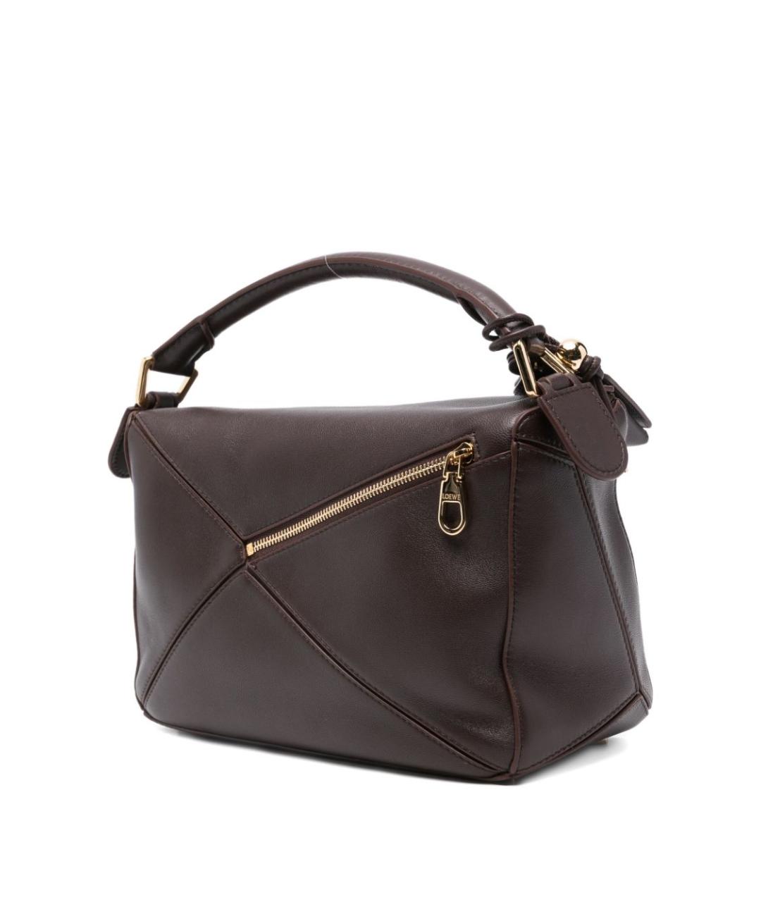 LOEWE Коричневая кожаная сумка через плечо, фото 4