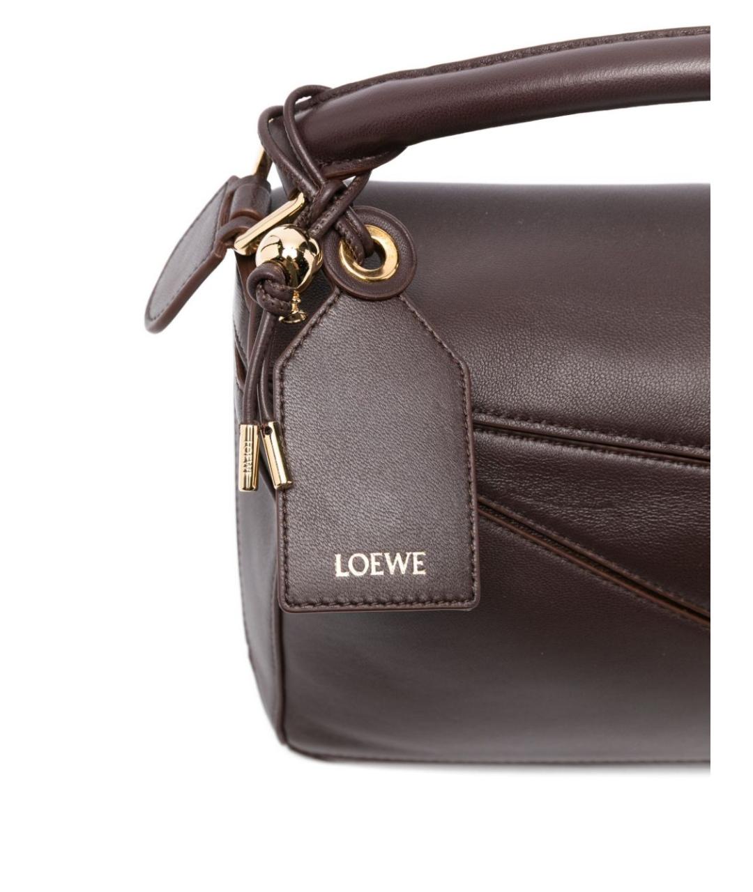 LOEWE Коричневая кожаная сумка через плечо, фото 5
