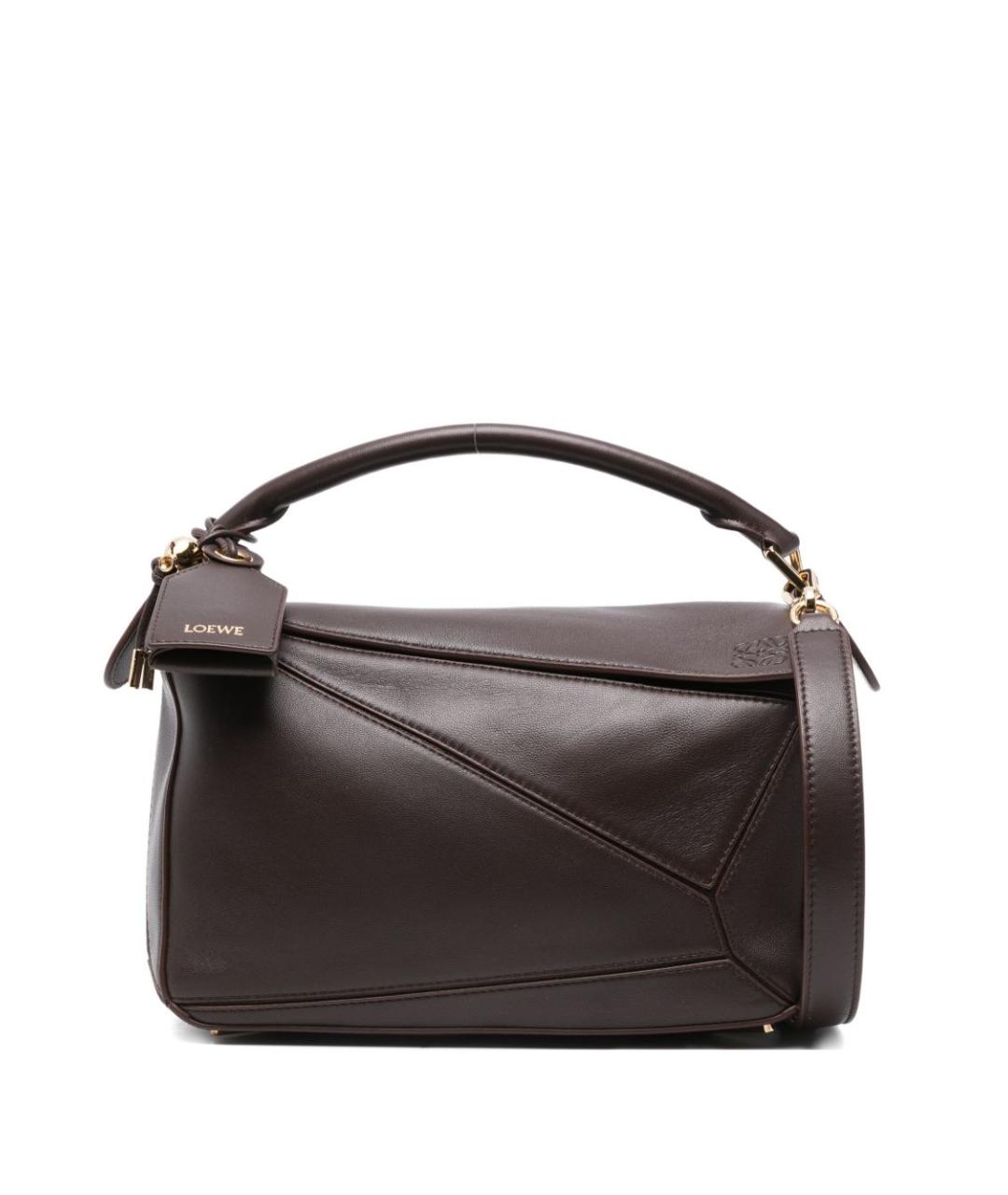 LOEWE Коричневая кожаная сумка через плечо, фото 1