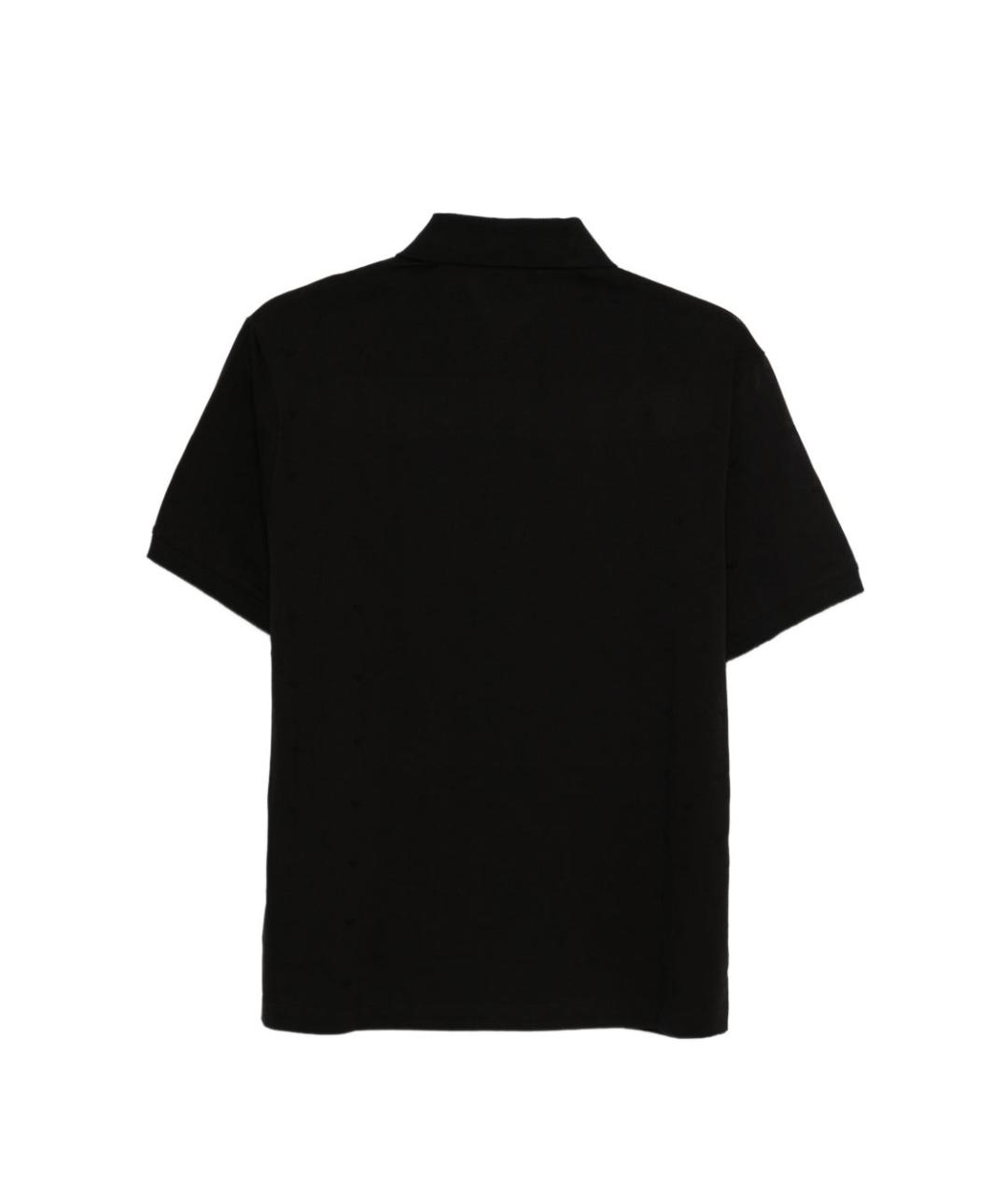 EMPORIO ARMANI Черное хлопковое поло с коротким рукавом, фото 2