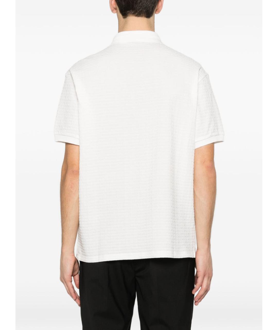 EMPORIO ARMANI Белое хлопковое поло с коротким рукавом, фото 5