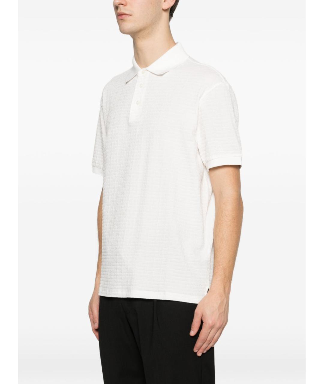 EMPORIO ARMANI Белое хлопковое поло с коротким рукавом, фото 2