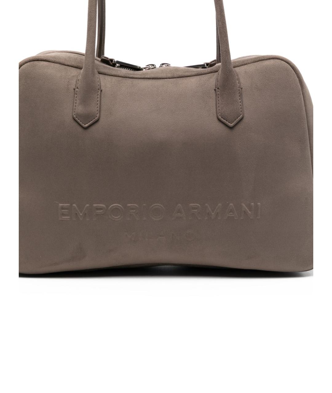 EMPORIO ARMANI Серая замшевая сумка тоут, фото 5