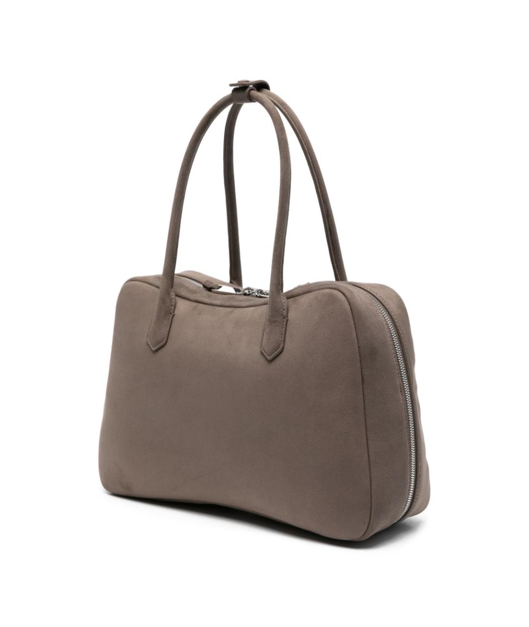 EMPORIO ARMANI Серая замшевая сумка тоут, фото 4