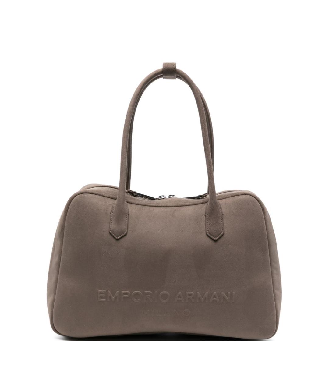 EMPORIO ARMANI Серая замшевая сумка тоут, фото 1