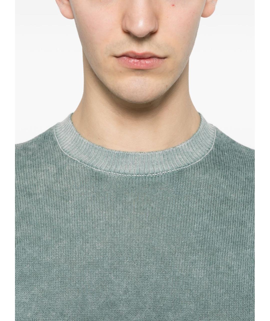 EMPORIO ARMANI Бирюзовый шерстяной джемпер / свитер, фото 3