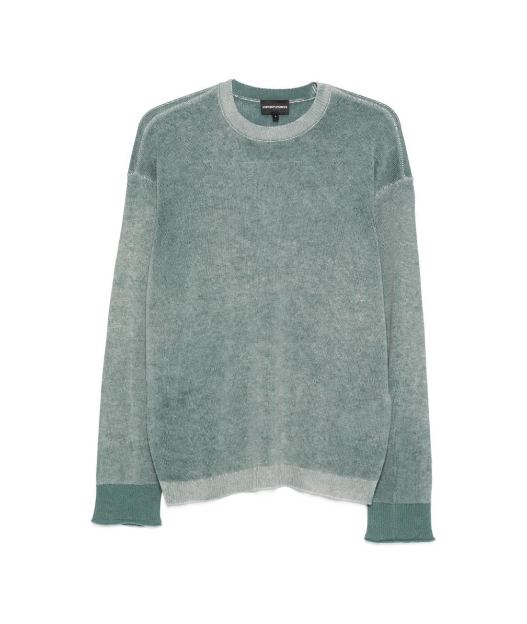 EMPORIO ARMANI Бирюзовый шерстяной джемпер / свитер, фото 1