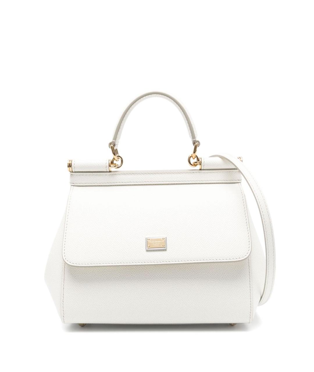 DOLCE&GABBANA Белая кожаная сумка через плечо, фото 1