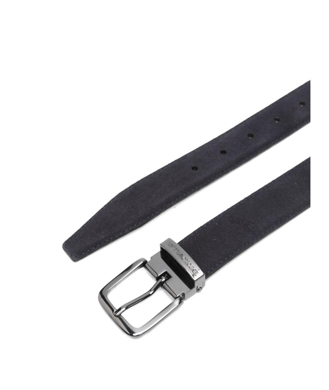 EMPORIO ARMANI Темно-синий кожаный ремень, фото 2